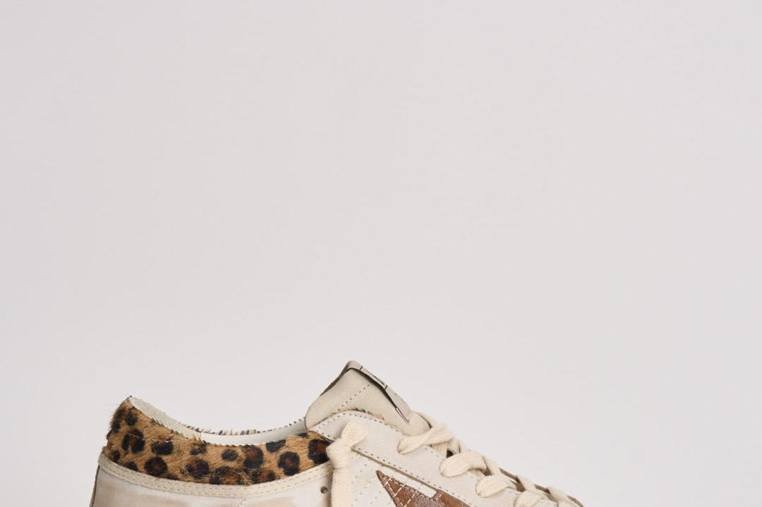 Sneakers donna Super Star bianca e cavallino leopardato GWF01042 F00816783260 GOLDEN GOOSE 