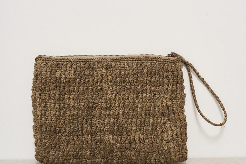 Pochette donna Club in rafia marrone CLUB DARKTEA IBELIV 