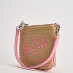 Pochette donna Parisienne Mini beige e rosa PARISIENNEMINISTRAW 00415L MC2 SAINT BARTH 