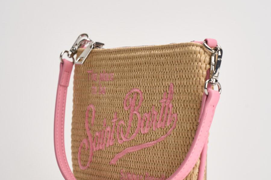 Pochette donna Parisienne Mini beige e rosa PARISIENNEMINISTRAW 00415L MC2 SAINT BARTH 