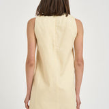Abito donna corto smanicato giallo pastello S6SN18 A41 SEMICOUTURE 
