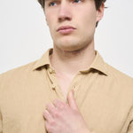 Camicia uomo beige X66TNW US5 ACCADEMIE TESSILI 