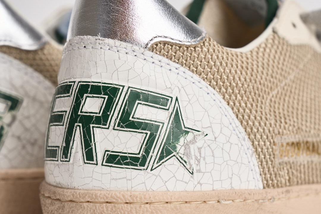 Sneakers uomo Ball Star beige e verde GMF00117 F00816183257 GOLDEN GOOSE 