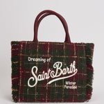 Borsa donna Colette Tweed verde e bordeaux COLETTETWD CK4551 MC2 SAINT BARTH 