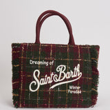 Borsa donna Colette Tweed verde e bordeaux COLETTETWD CK4551 MC2 SAINT BARTH 