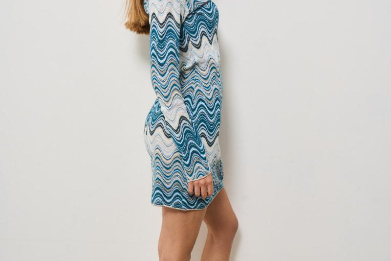 Abito midi donna multicolor celeste. IMANY 01844H MC2 SAINT BARTH 