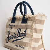 Borsa donna Vanity a righe beige e bianca VANITY 02753L MC2 SAINT BARTH 