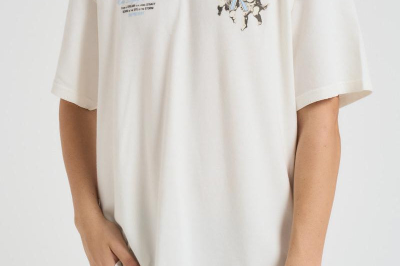 T-shirt uomo bianca con stampe MLM100369 FLATWHITE REPRESENT 