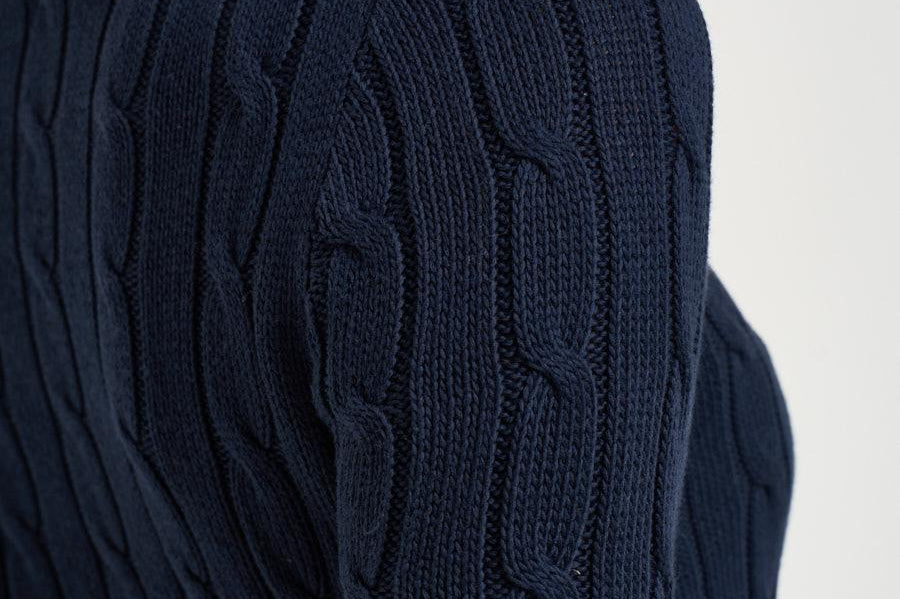 Maglia donna girocollo a trecce blu notte 211971869 008 RALPH LAUREN 