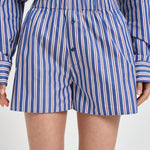Set camicia e shorts donna over a righe blu TM196419B BLUEROUGENOIR THE ANDAMANE 