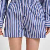 Set camicia e shorts donna over a righe blu TM196419B BLUEROUGENOIR THE ANDAMANE 