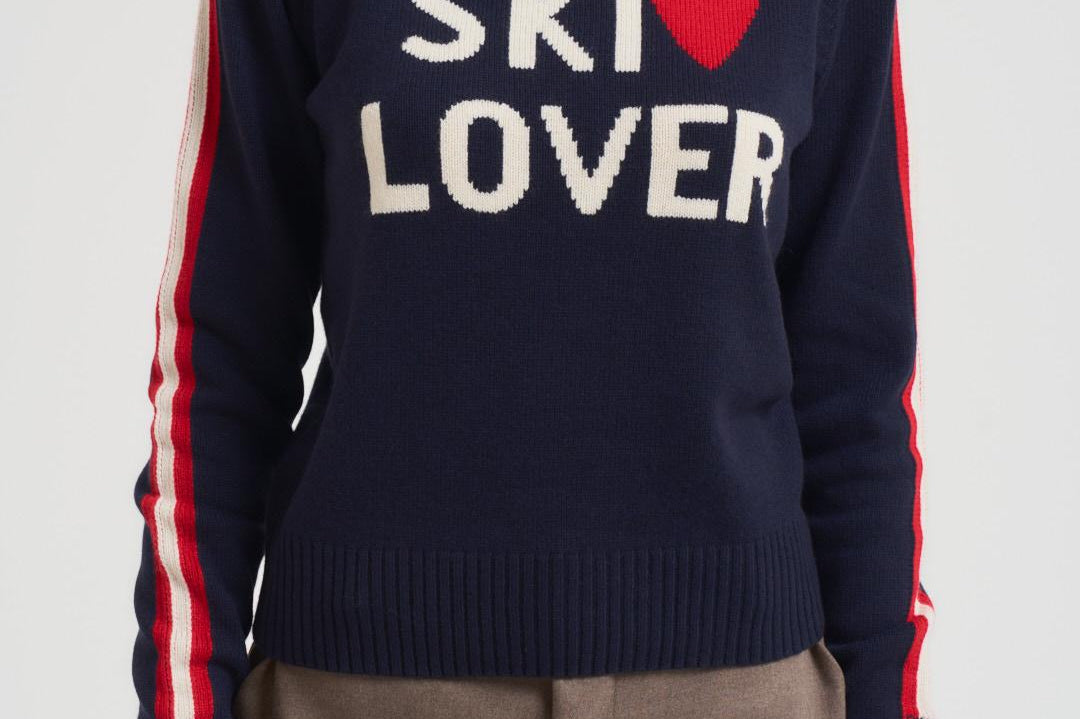 Maglia donna con stampa blu e rossa PEAK SKILOVE6141 MC2 SAINT BARTH 