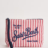 Pochette donna Aline in cotone a righe rossa ALINECOTTON 00564L MC2 SAINT BARTH 