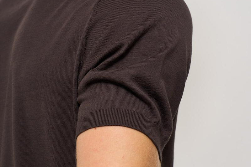 T-shirt uomo in maglia girocollo marrone K100421 170 KANGRA 