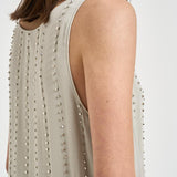 Blusa donna con strass grigia 106214A31F TESSAI18 PINKO 