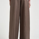 Pantalone donna a vita alta tortora A04143 01926151 PESERICO 