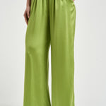 Pantalone donna in seta verde brillante 14582 6028 FORTE FORTE 