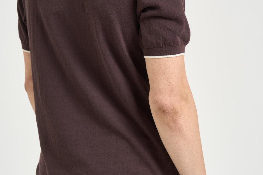 Polo uomo in maglia marrone SLOANCONTRAST 18 MC2 SAINT BARTH 