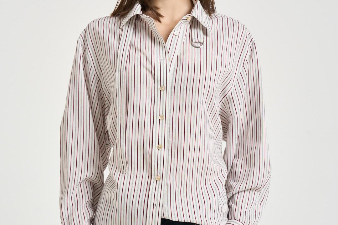 Camicia donna Aurora a righe bordeaux CH0262FB D1I01IECRD ISABEL MARANT 