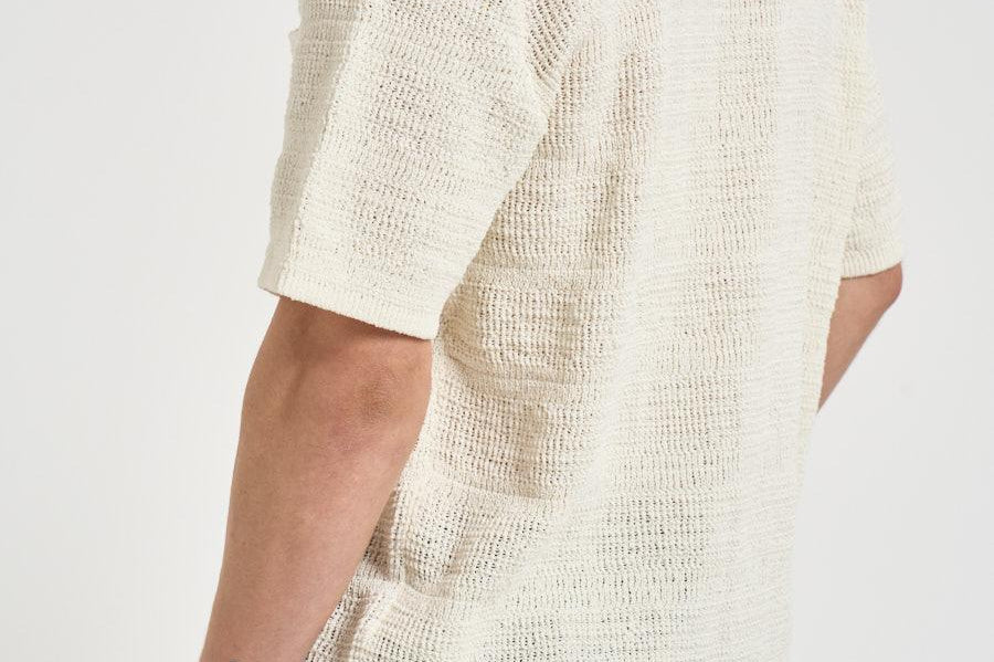 Polo uomo effetto crochet beige M26100018 CLEARCREAM SAMSØE SAMSØE 