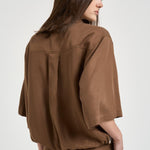 Blusa donna maniche a tre quarti marrone TYC01 MOCHA NINE IN THE MORNING 