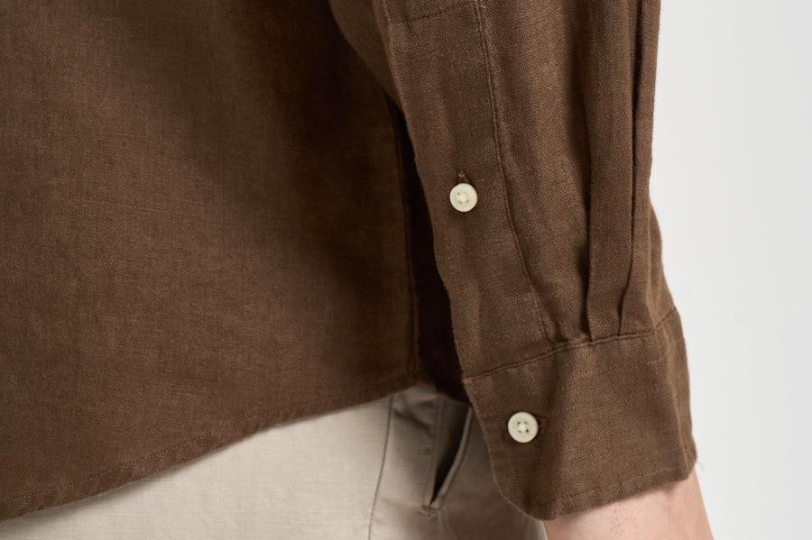 Camicia uomo in lino marrone 710968915 500 RALPH LAUREN 