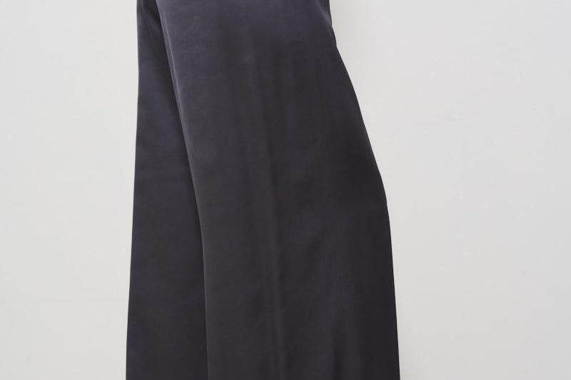 Pantaloni donna in raso blu P04052 6638061 PESERICO 