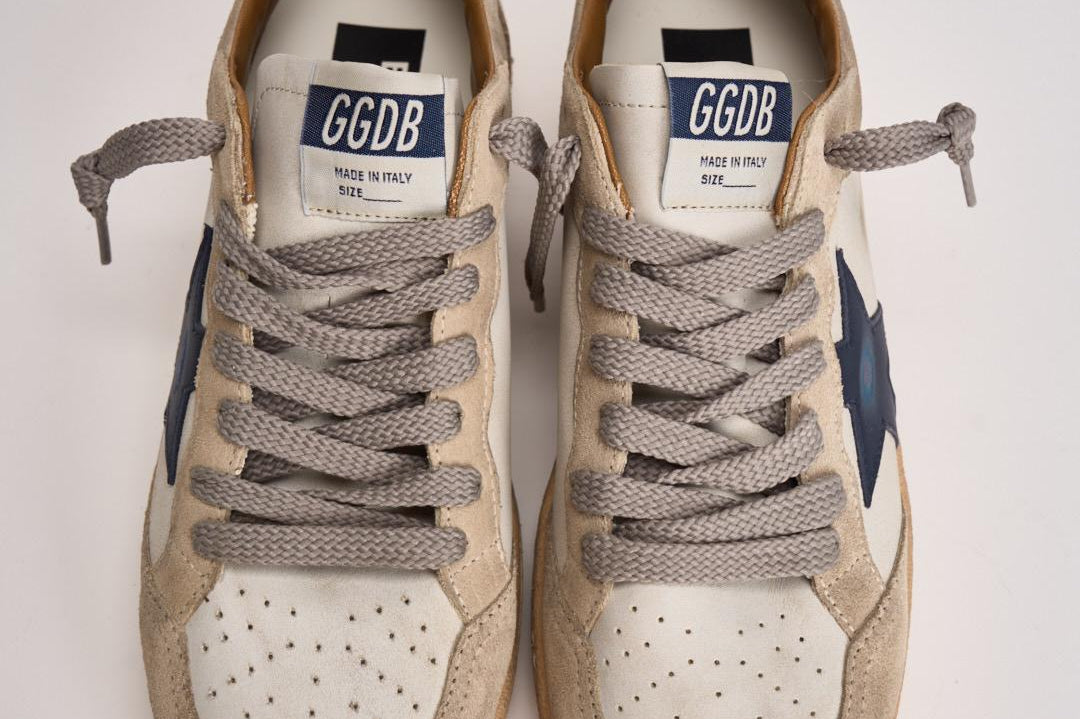 Sneakers uomo Ball star beige e blu GMF01034 F00812712387 GOLDEN GOOSE 