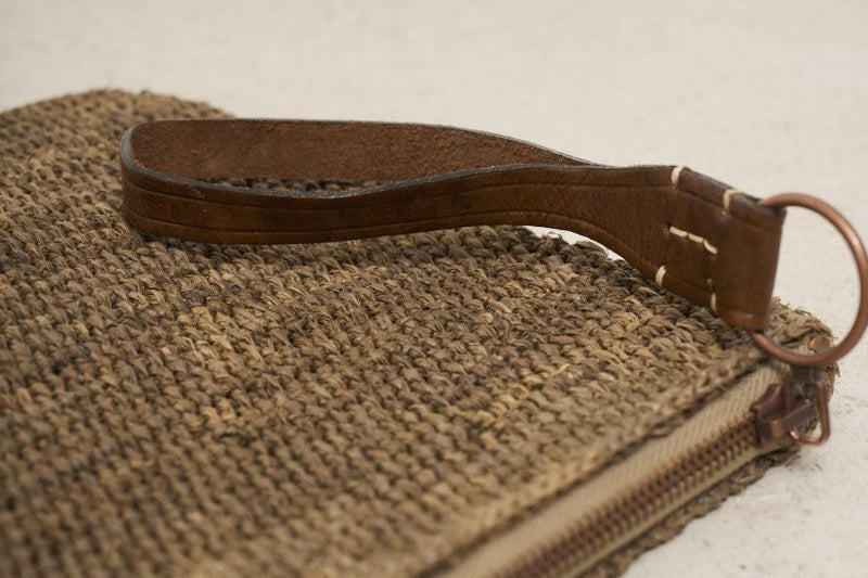 Pochette donna Ampy in rafia marrone AMPY DARKTEA IBELIV 
