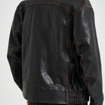 Giacca uomo in pelle nera GMP02531 P00230140249 GOLDEN GOOSE 