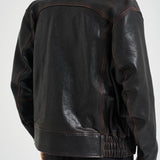 Giacca uomo in pelle nera GMP02531 P00230140249 GOLDEN GOOSE 