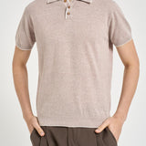 Polo uomo beige in maglia leggera M060202 114 ACCADEMIE TESSILI 
