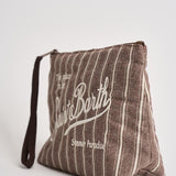 Pochette donna Aline in cotone a righe tortora ALINECOTTON 00242L MC2 SAINT BARTH 