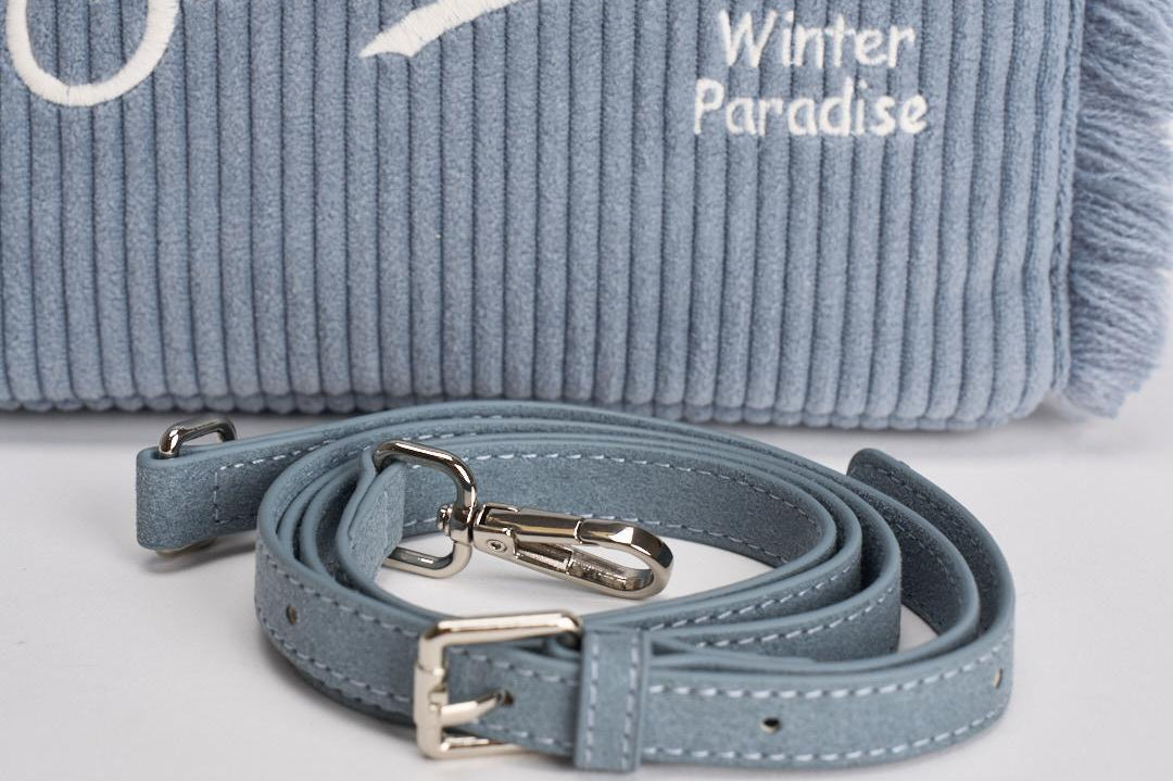 Borsa donna Vanity mini corduroy in velluto a coste celeste VANITYMINI CORD36 MC2 SAINT BARTH 