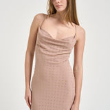Abito donna aderente cipria 106299A32X FARROQ24 PINKO 