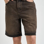 Bermuda uomo in denim vissuto marrone 100501 16BARK REPRESENT 
