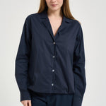Camicia donna over blu notte L6SK18 N08 LIVIANA CONTI 