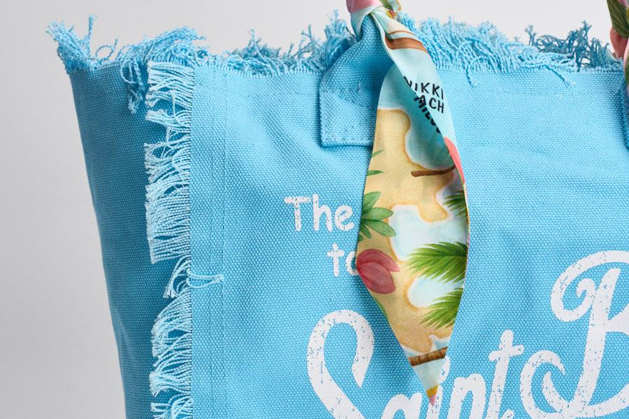 Borsa donna Colette azzurra con foulard VANITYFOULARD 09250L MC2 SAINT BARTH 