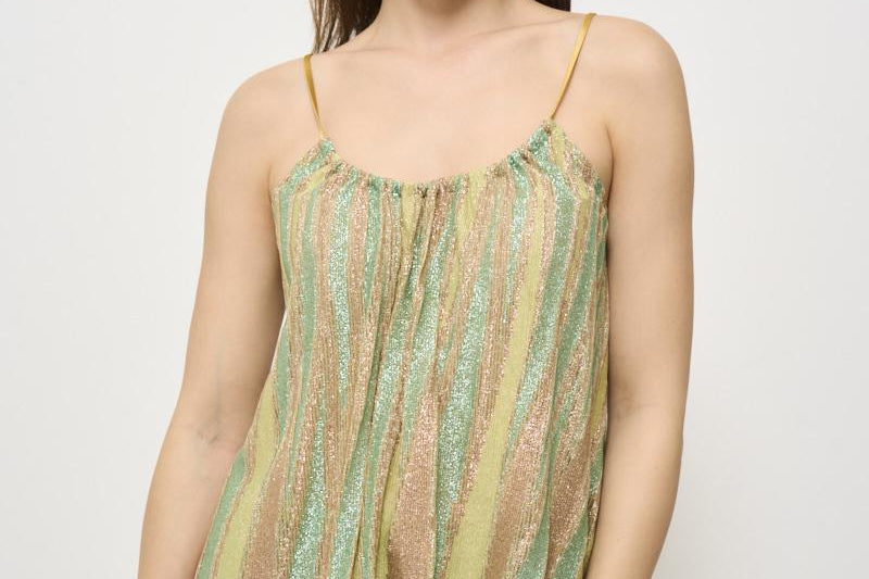 Top donna lamé verde 13920 6014 FORTE FORTE 