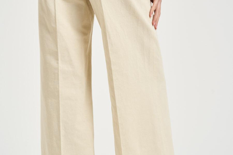 Pantalone donna dritto avorio 176880 D6207400 INCOTEX 