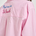 Camicia donna con ricamo rosa CYS0001 MEET21 MC2 SAINT BARTH 