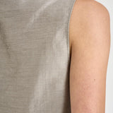 Camicia donna in organza semilucida grigia E06023 970 PESERICO 