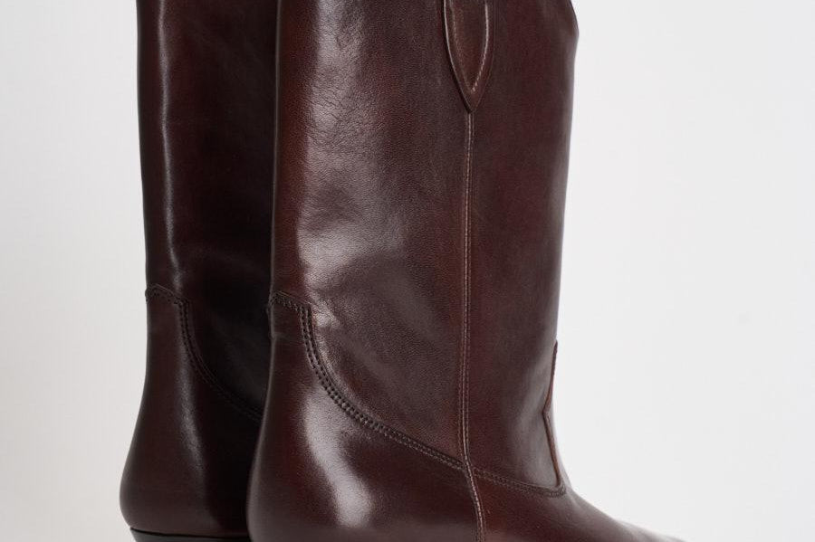 Stivale donna "Duerto" in pelle mogano BO0003FA D3A33S50MY ISABEL MARANT 