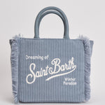 Borsa donna Vanity mini corduroy in velluto a coste celeste VANITYMINI CORD36 MC2 SAINT BARTH 