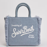 Borsa donna Vanity mini corduroy in velluto a coste celeste VANITYMINI CORD36 MC2 SAINT BARTH 