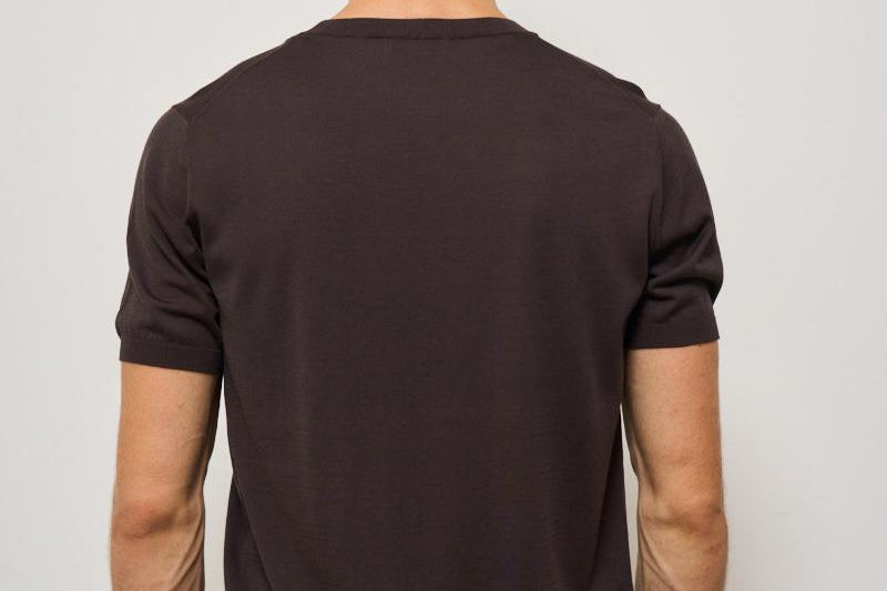 T-shirt uomo in maglia girocollo marrone K100421 170 KANGRA 
