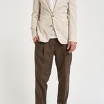 Giacca uomo in misto cotone e lino beige SERENIOLD R7002BEIGE ACCADEMIE TESSILI 