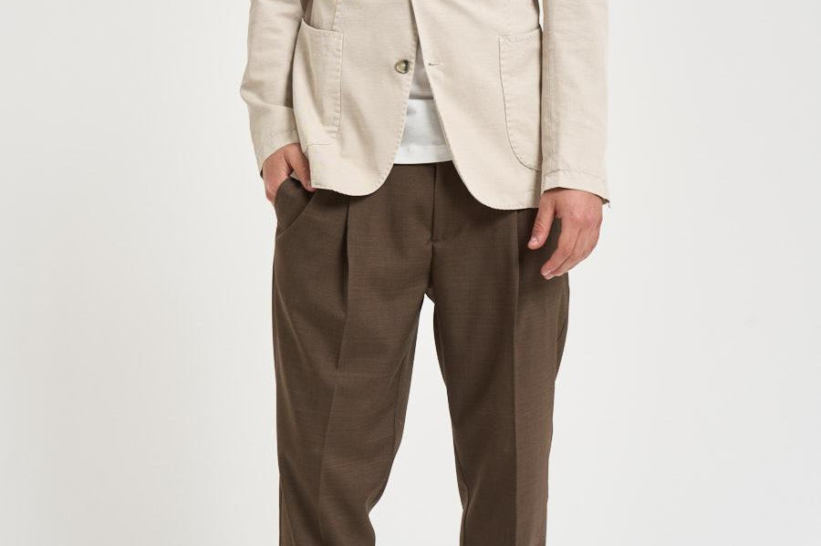 Giacca uomo in misto cotone e lino beige SERENIOLD R7002BEIGE ACCADEMIE TESSILI 