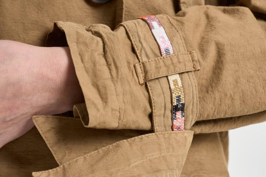 Trench donna corto doppiopetto cammello S1183 191 BAZAR DELUXE 