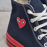 Converse x Comme des Garçons PLAY Chuck 70 High Red Sole K124 BLACK COMME DES GARCON PLAY 